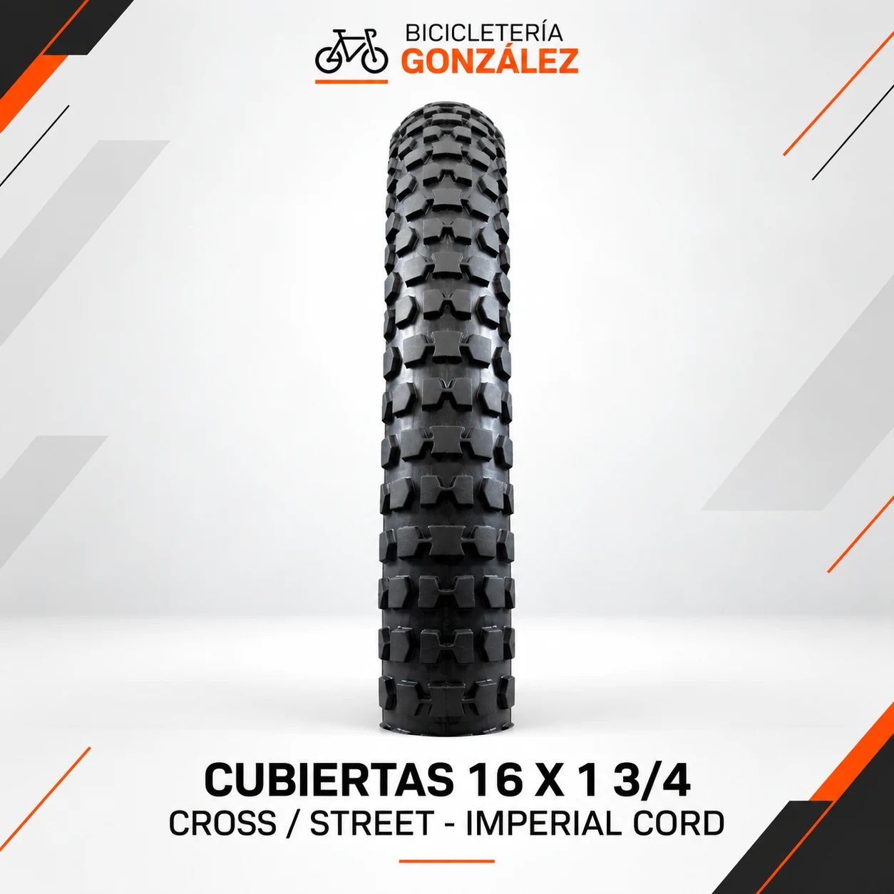 CUBIERTAS 16 X 1 3/4 CROSS / STREET - IMPERIAL CORD -