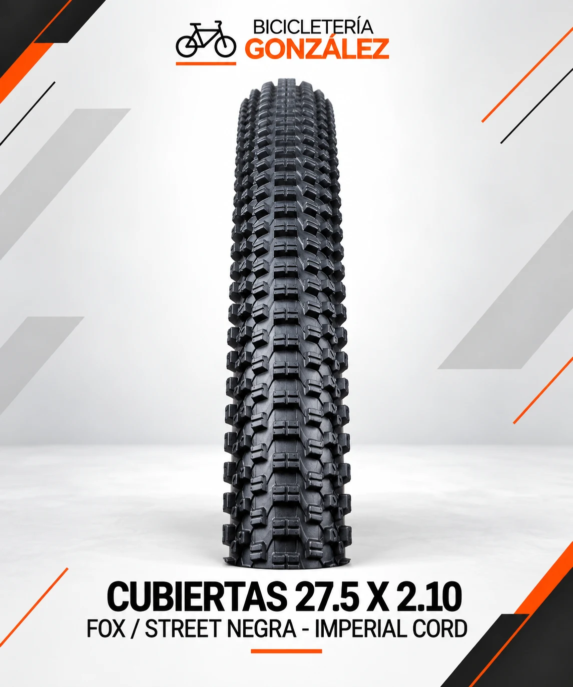 CUBIERTAS 27.5 X 2.10 FOX / STREET NEGRA - IMPERIAL CORD -
