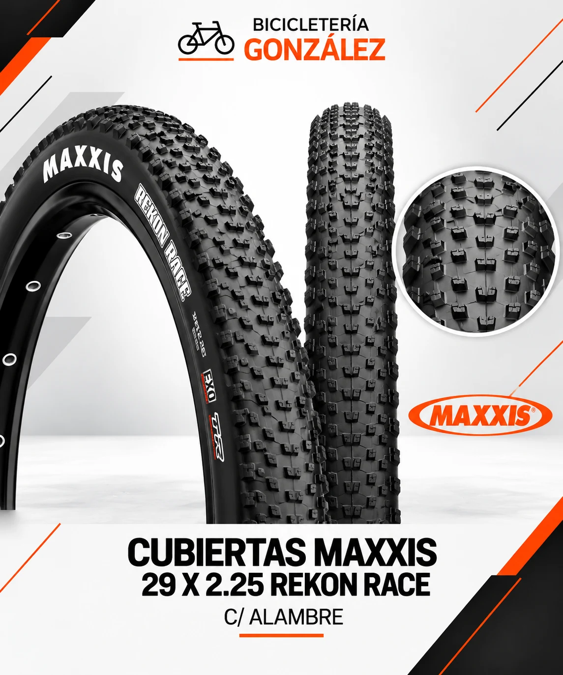 CUBIERTAS MAXXIS 29 X 2.25 - REKON RACE C/ ALAMBRE