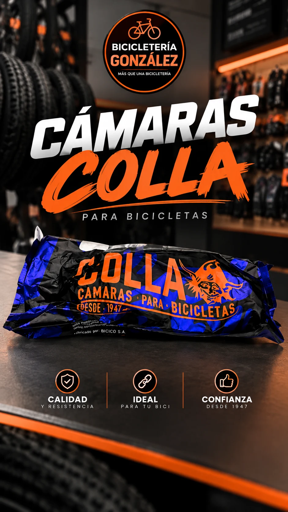 CAMARAS COLLA R-16 X 1.75 V.A. - VULCANIZ.