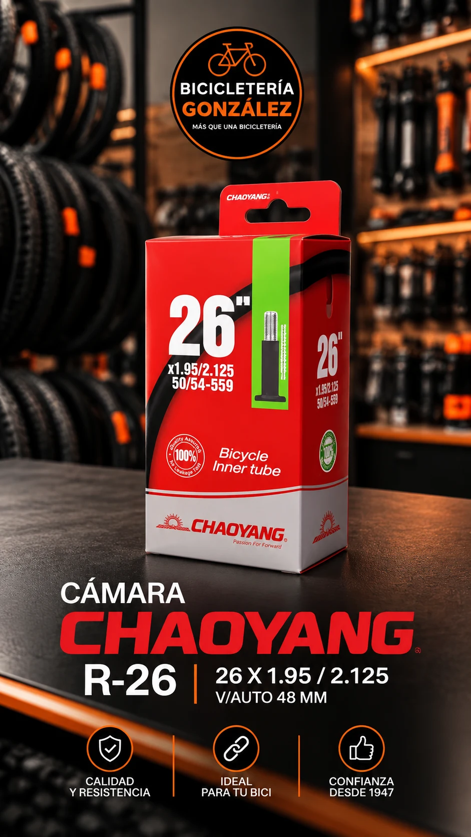 CAMARAS CHAOYANG R-26 X 1.95 / 2.125 V/A 48 MM